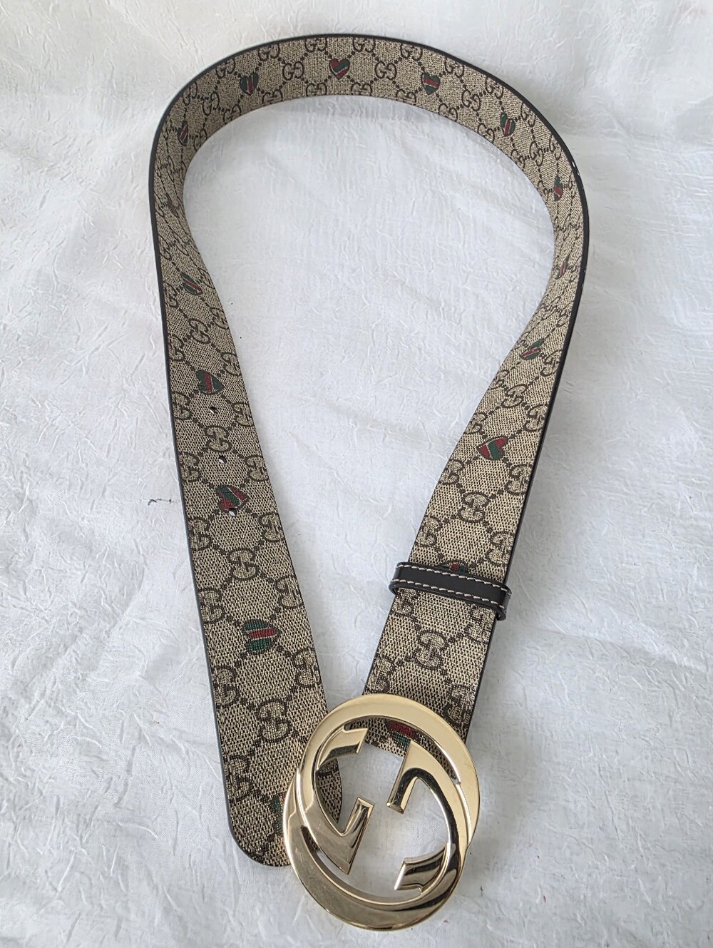 Autu Gucci Heart 💖 Belt with Gold GG Buckle - Picture 9 of 9